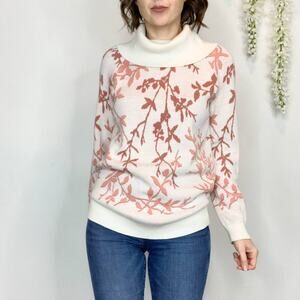 MAGNOLIA GRACE boho feminine turtleneck sweater white pink 2716